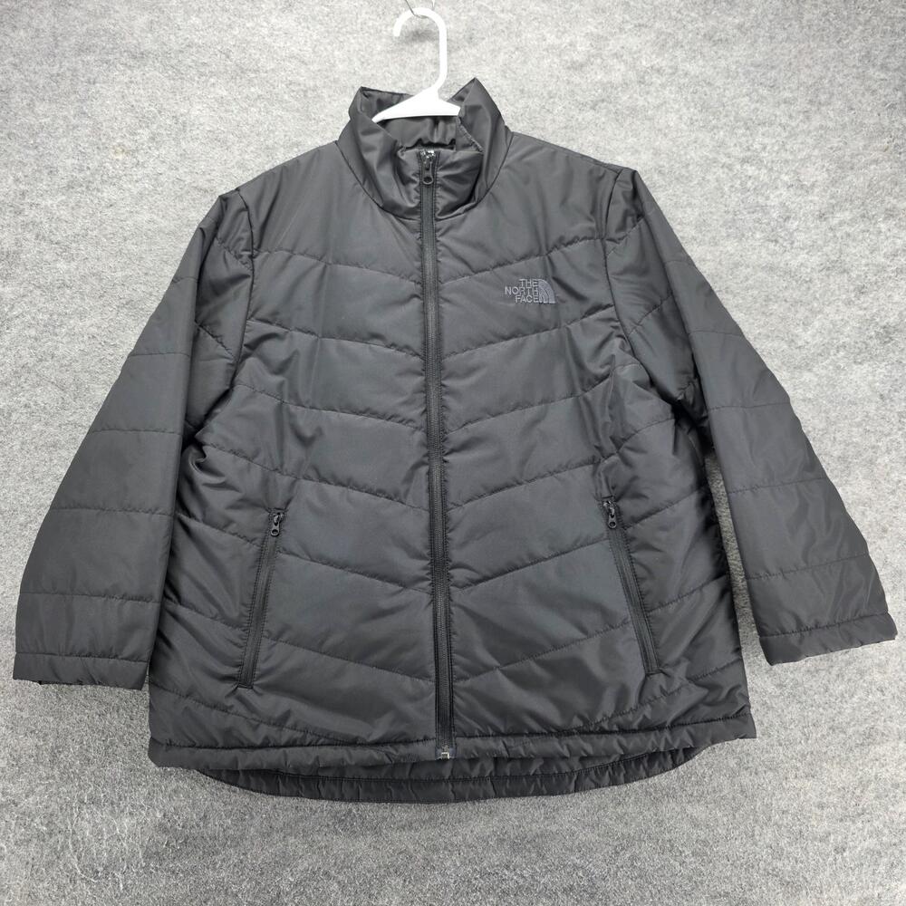 The North Face Jacket Womens L Black Puffer Insulated Lined Full Zip Mid Length